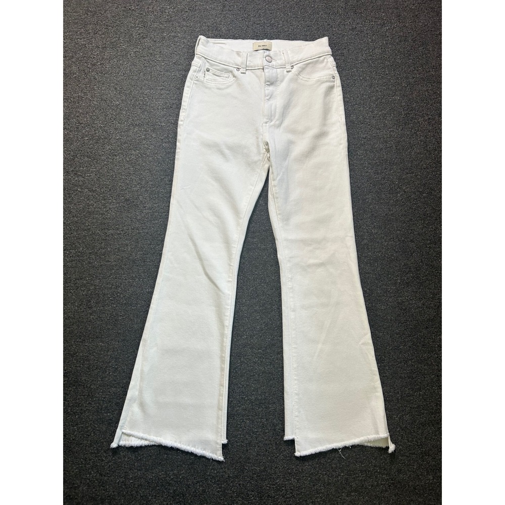 DL1961 Bridget‎ Bootcut 27" Jeans White Womens 25 High Rise Raw Step Hem Denim